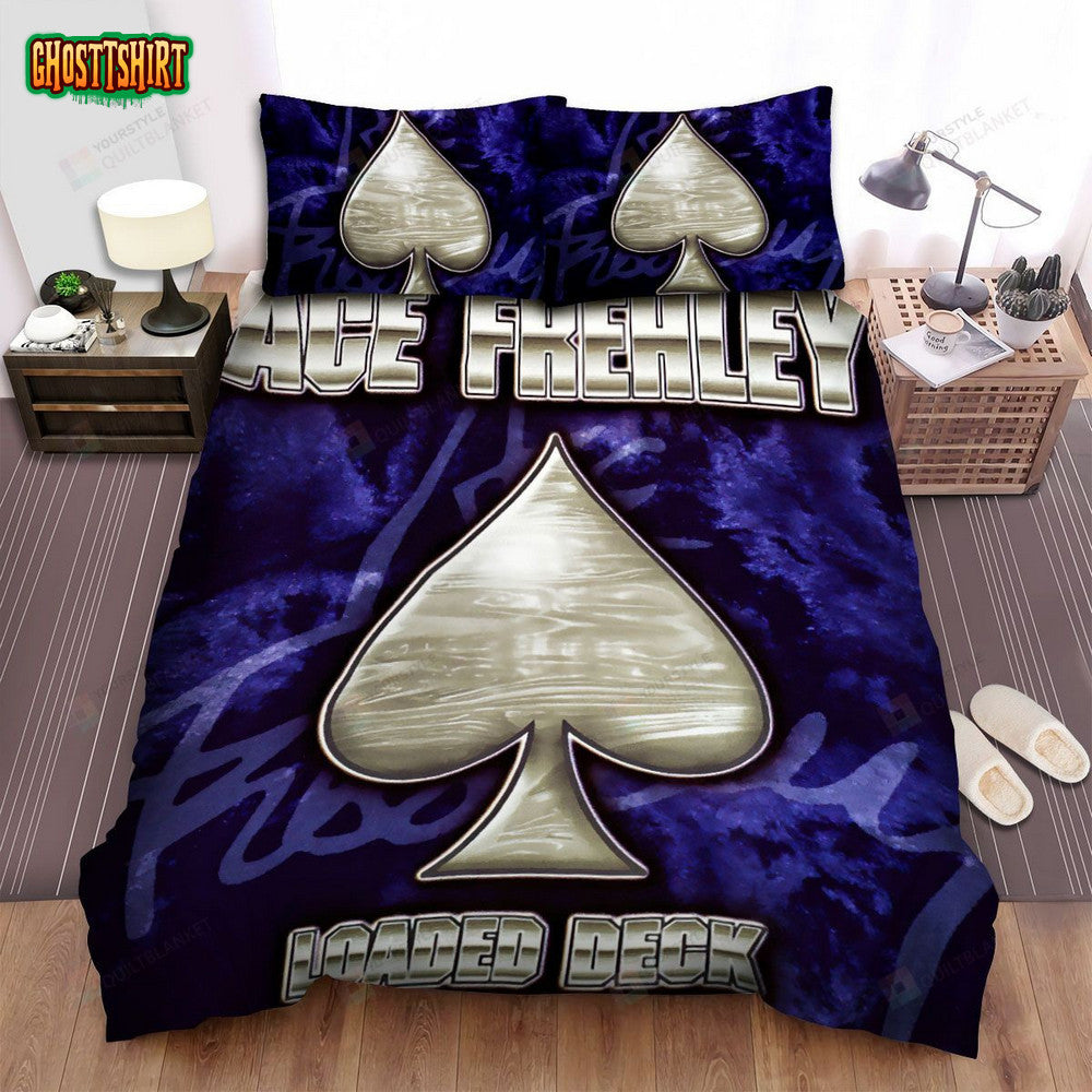 Ace Frehley Loaded Deck Album Cover Bed Sheets Spread Comforter Duvet Cover Bedding Set