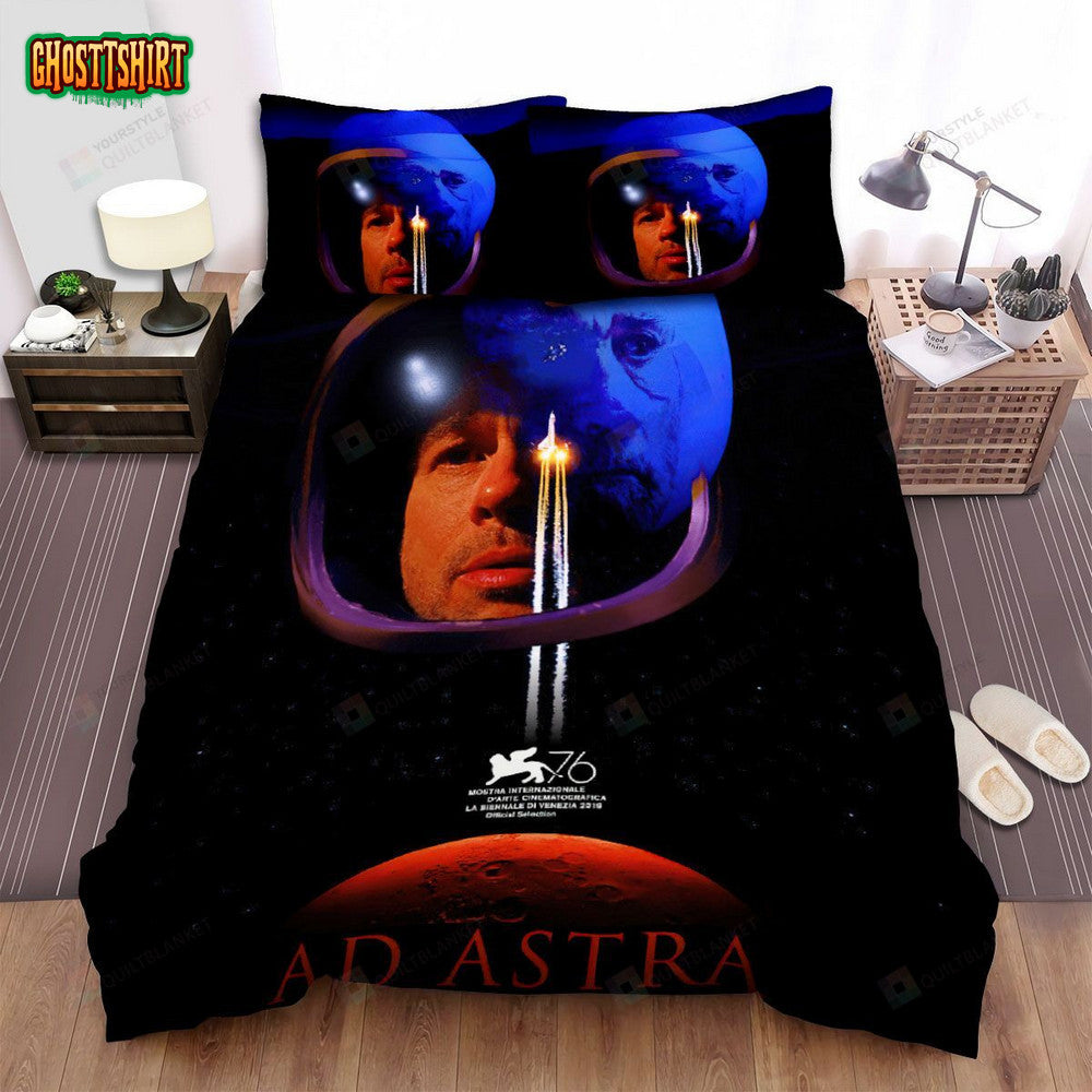 Ad Astra Movie Poster Art Bed Sheets Duvet Cover Bedding Set