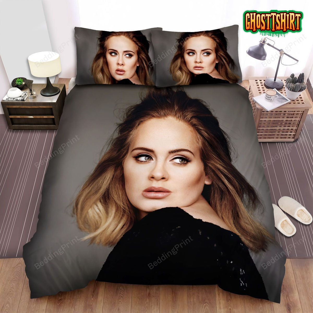 Adele Portrait Bed Sheets Duvet Cover Bedding Set