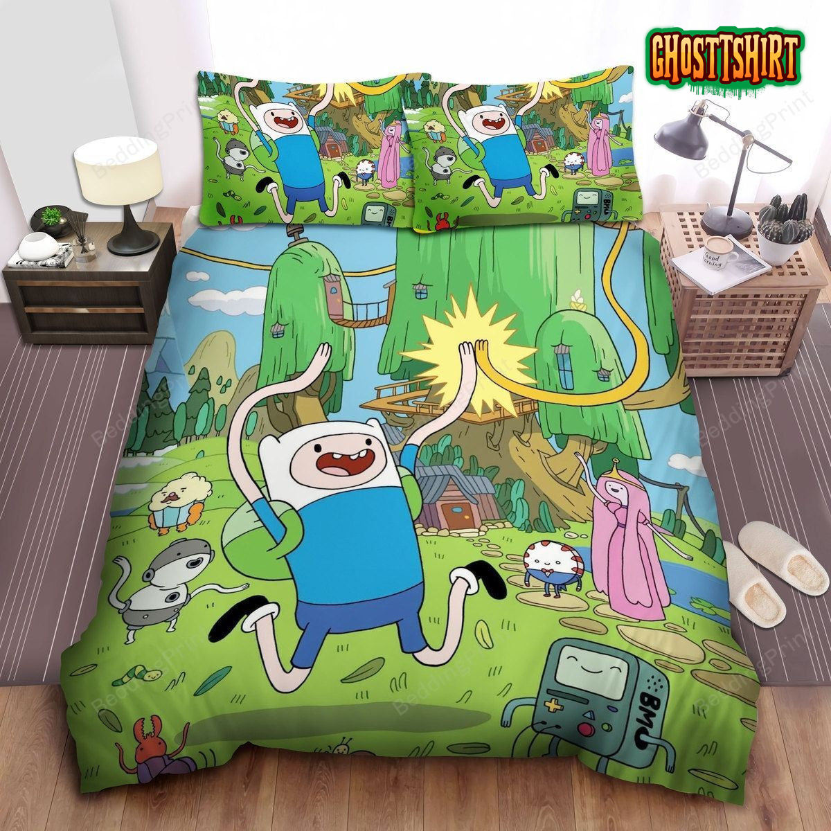 Adventure Time, Hi-Five My Friend Bed Sheets Duvet Cover Bedding Set