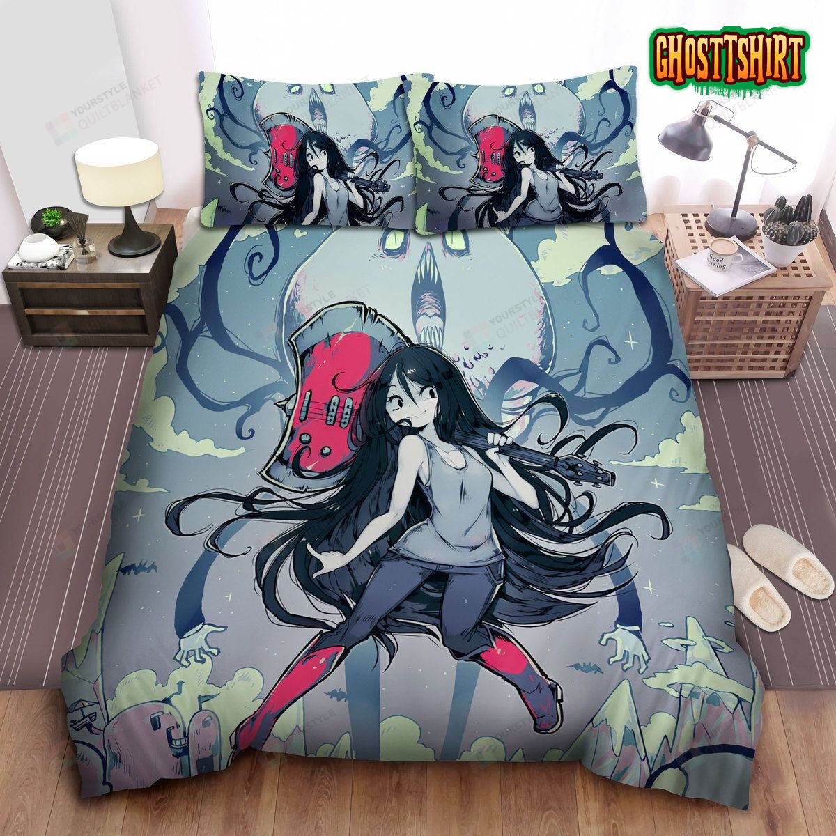 Adventure Time, Vampire Queen Marceline Bed Sheets Duvet Cover Bedding Set