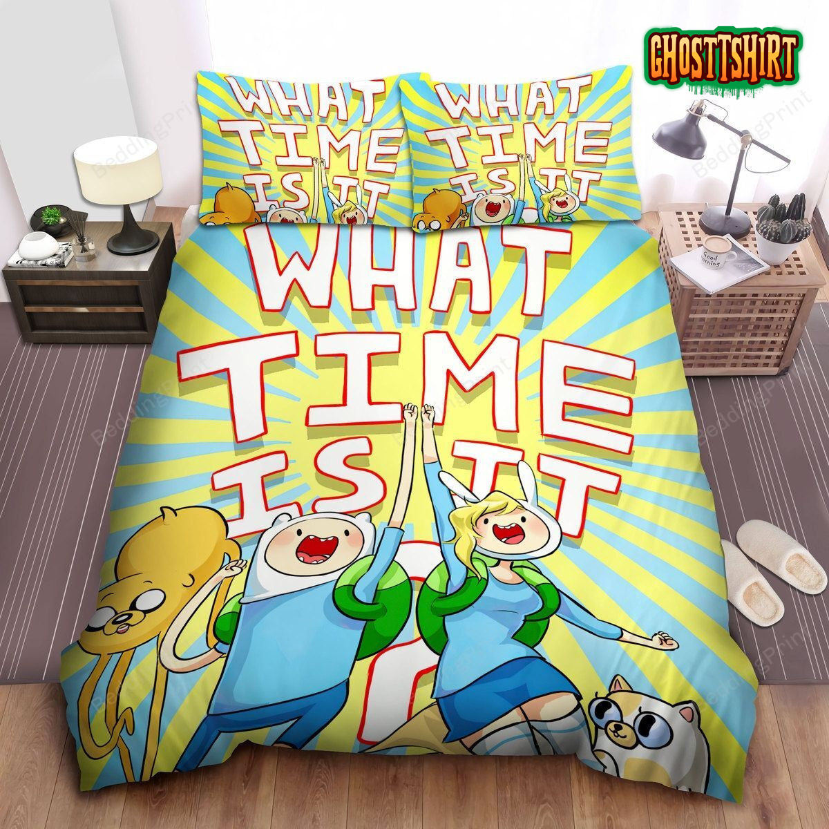 Adventure Time, What Time Is It Bed Sheets Duvet Cover Bedding Set