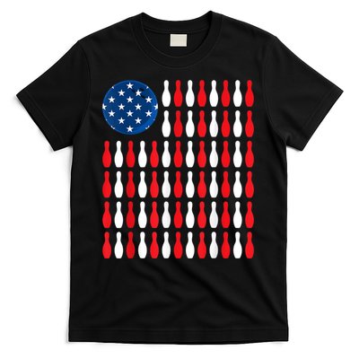 American Flag Patriotic Bowler & Bowling T-Shirt