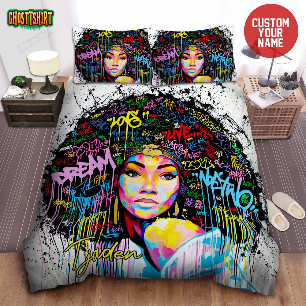 African American Dream Custom Name Duvet Cover Bedding Set
