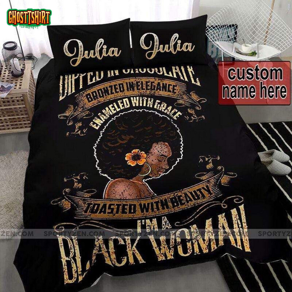 African American I'm Black Woman Personalized Custom Name Duvet Cover Bedding Set