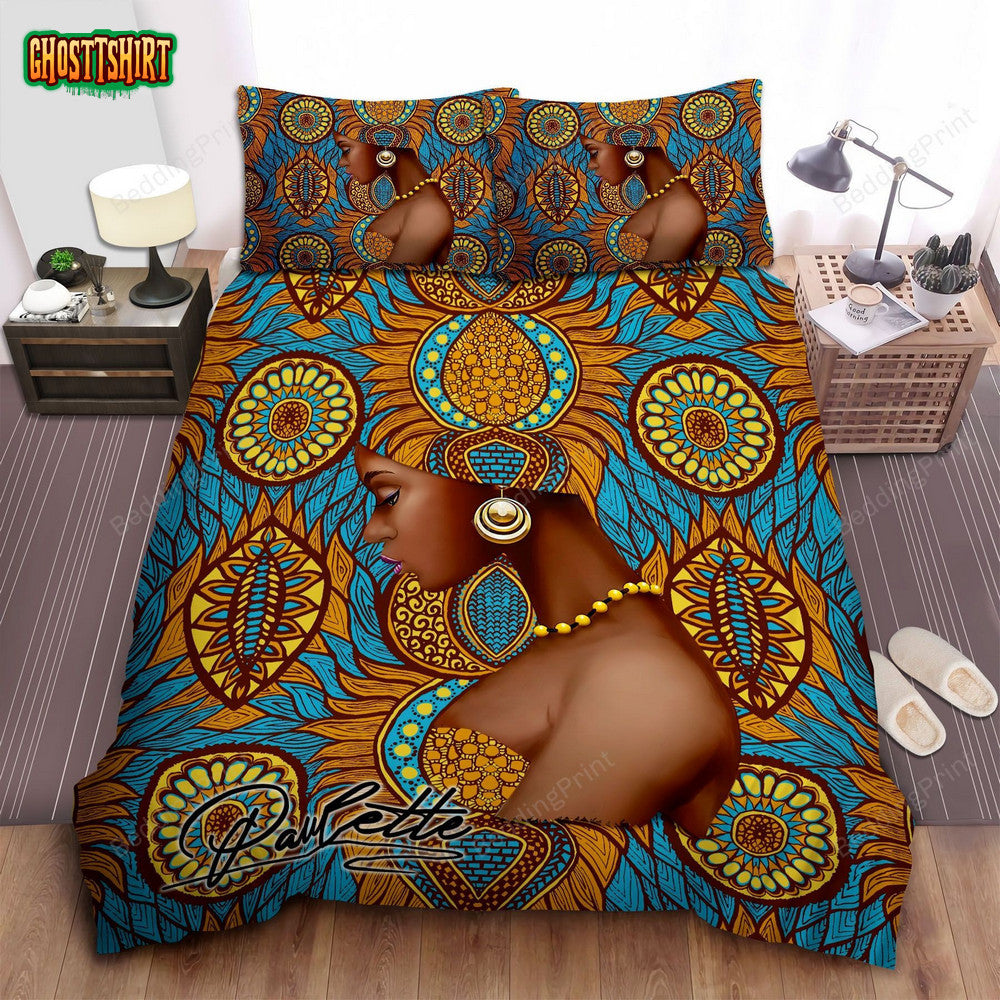 African Black Girl Personalized Custom Duvet Cover Bedding Set