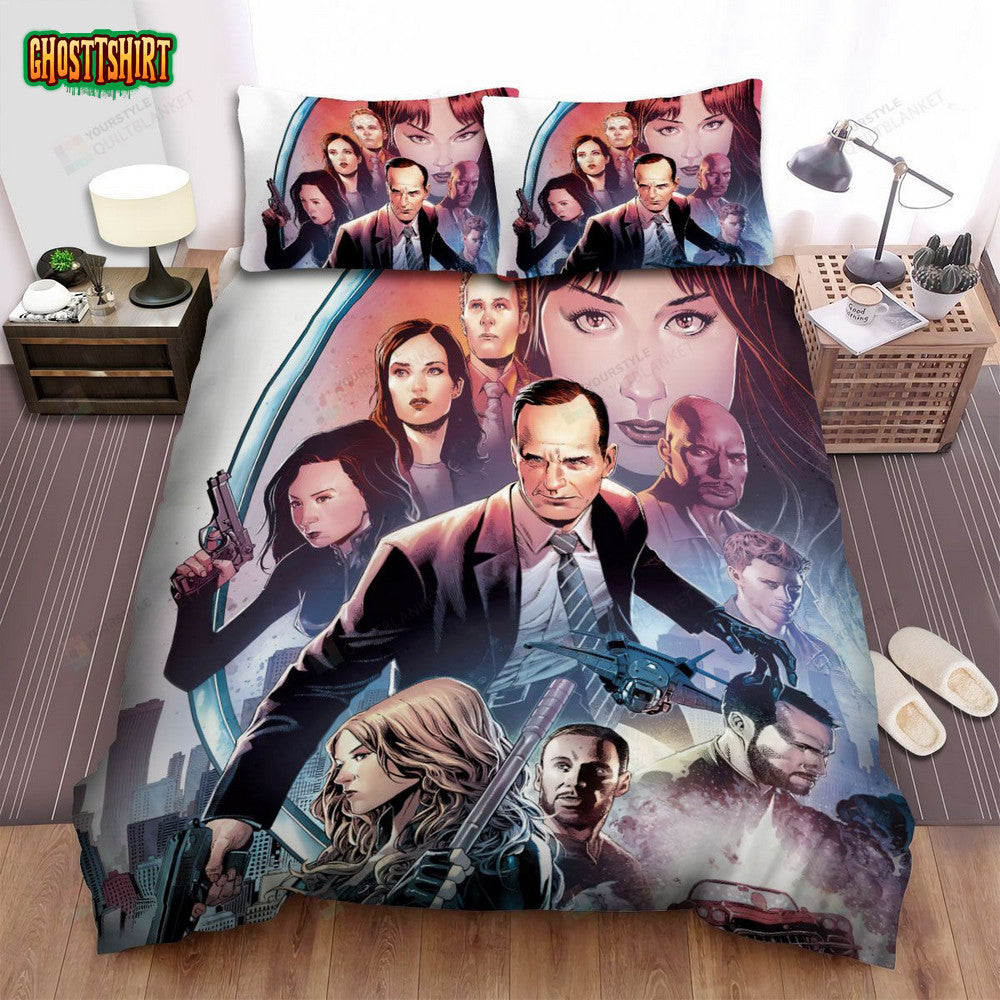 Agents Of S.H.I.E.L.D. Movie Art 3 Bed Sheets Spread Comforter Duvet Cover Bedding Set
