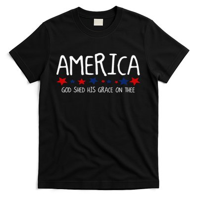 America God Shed His Grace on Thee Tee 4th of July T-Shirt