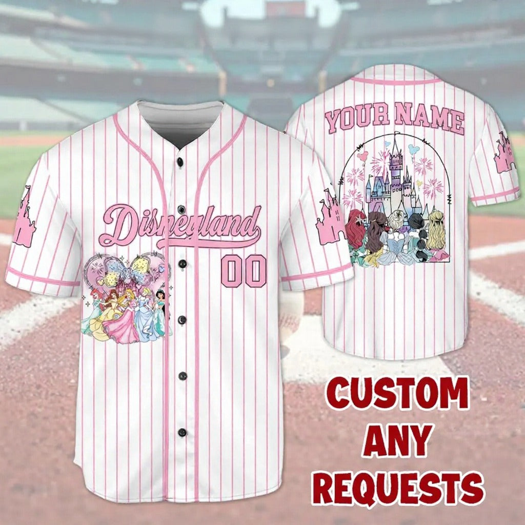 Custom Name Disney Princess Baseball Jersey