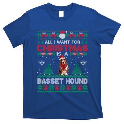 All I Want For Christmas Is A Basset Hound Dog Ugly Sweater Gift T-Shirt