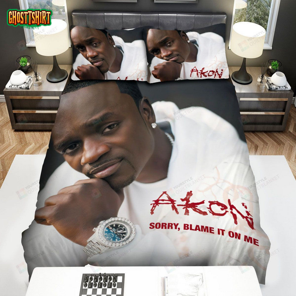 Akon Sorry Blame It On Me Album Cover Bed Sheets Spread Comforter Duvet Cover Bedding Set