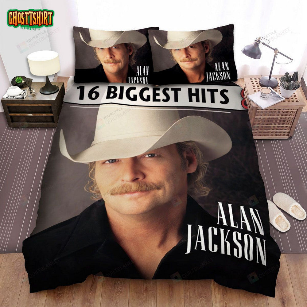 Alan Jackson 16 Biggest Hits Album Bed Sheets Spread Comforter Duvet Cover Bedding Set