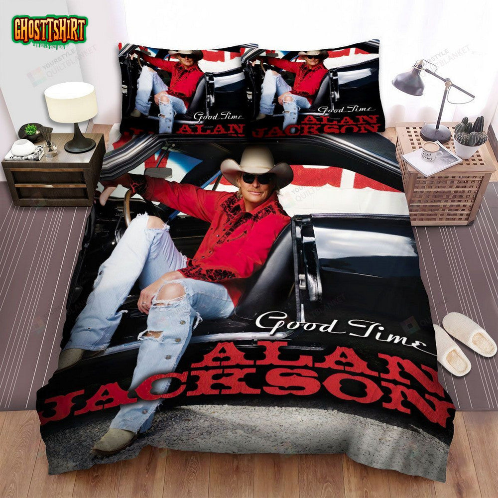 Alan Jackson Album Cover Good Time Bed Sheets Spread Comforter Duvet Cover Bedding Set