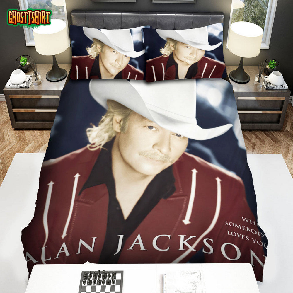 Alan Jackson Album When Somebody Loves You Bed Sheets Spread Comforter Duvet Cover Bedding Set