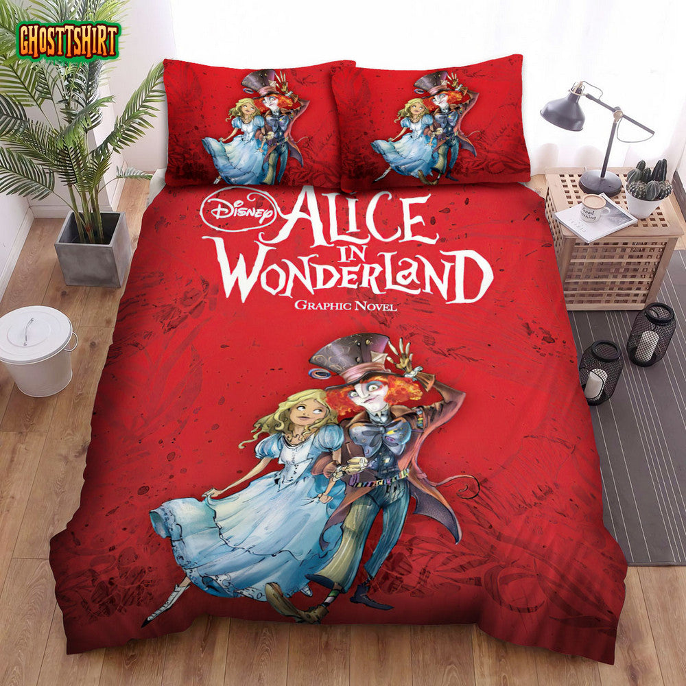 Alice In Wonderland (I) (2010) Graphic Novel Movie Poster Bed Sheets Duvet Cover Bedding Set