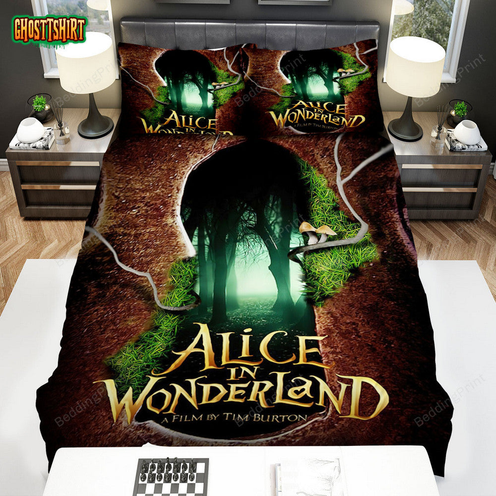 Alice In Wonderland (I) (2010) Lock Movie Poster Bed Sheets Duvet Cover Bedding Set