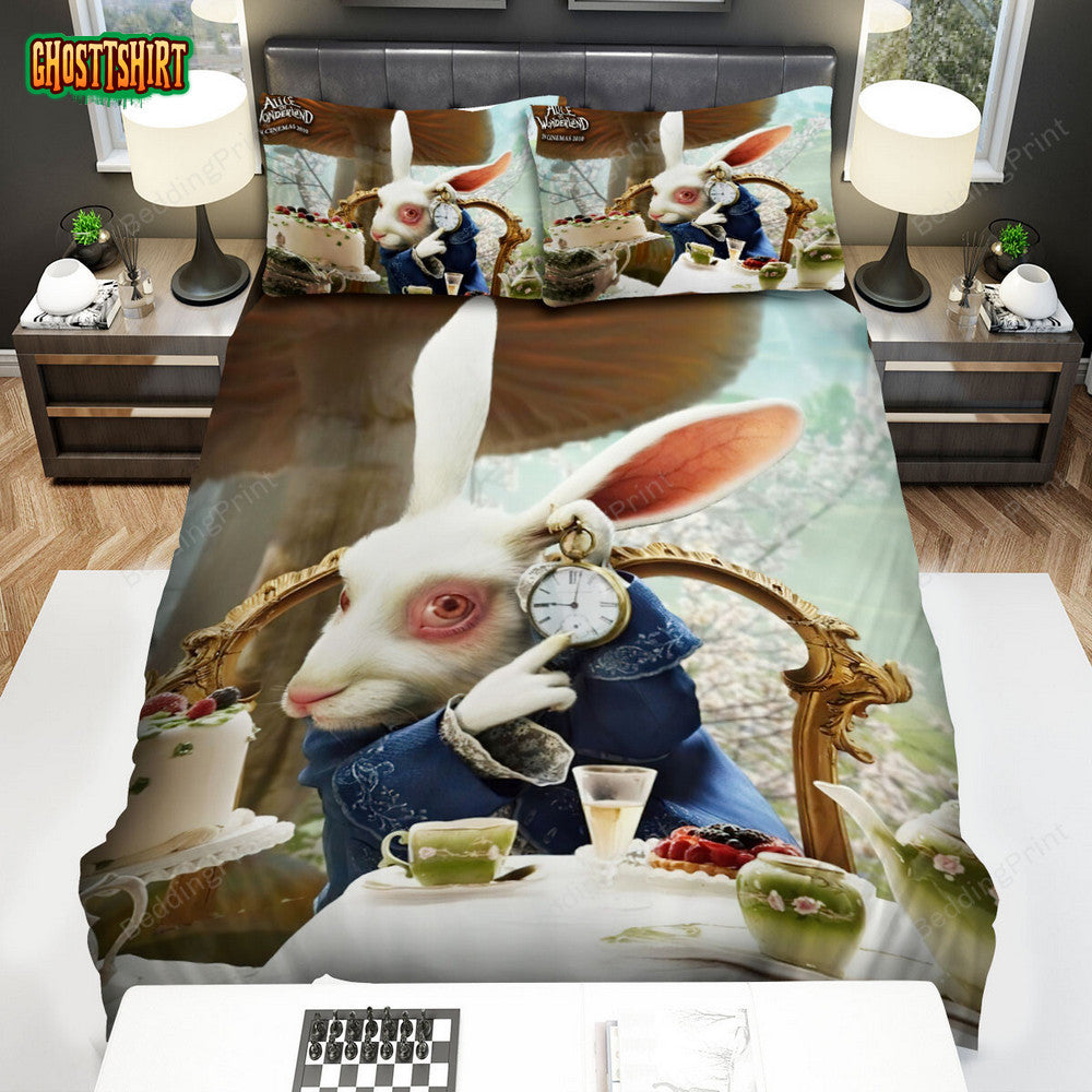 Alice In Wonderland (I) (2010) Mr. Rabbit Movie Poster Bed Sheets Duvet Cover Bedding Set