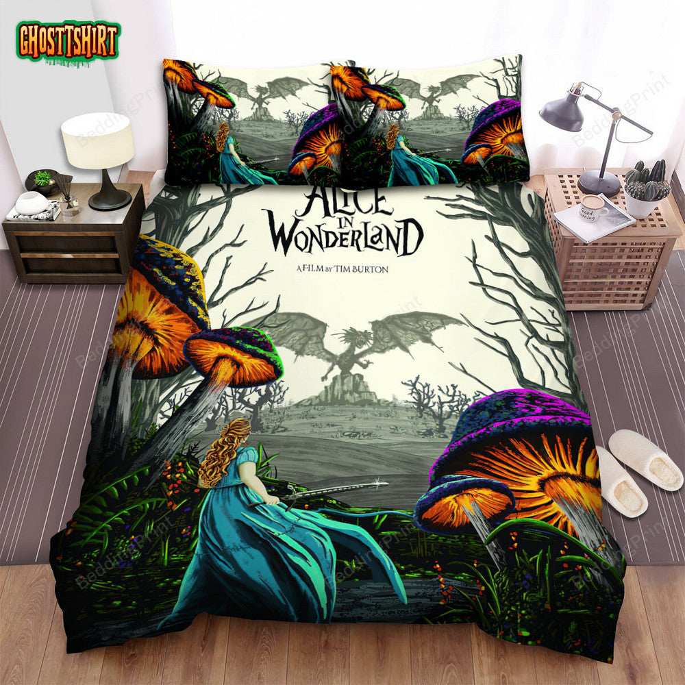 Alice In Wonderland (I) (2010) Painting Movie Poster Bed Sheets Duvet Cover Bedding Set