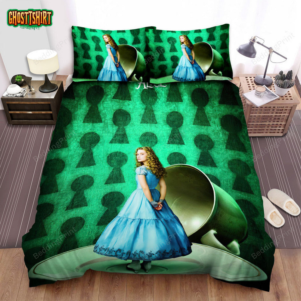 Alice In Wonderland (I) (2010) Teacup Movie Poster Bed Sheets Duvet Cover Bedding Set
