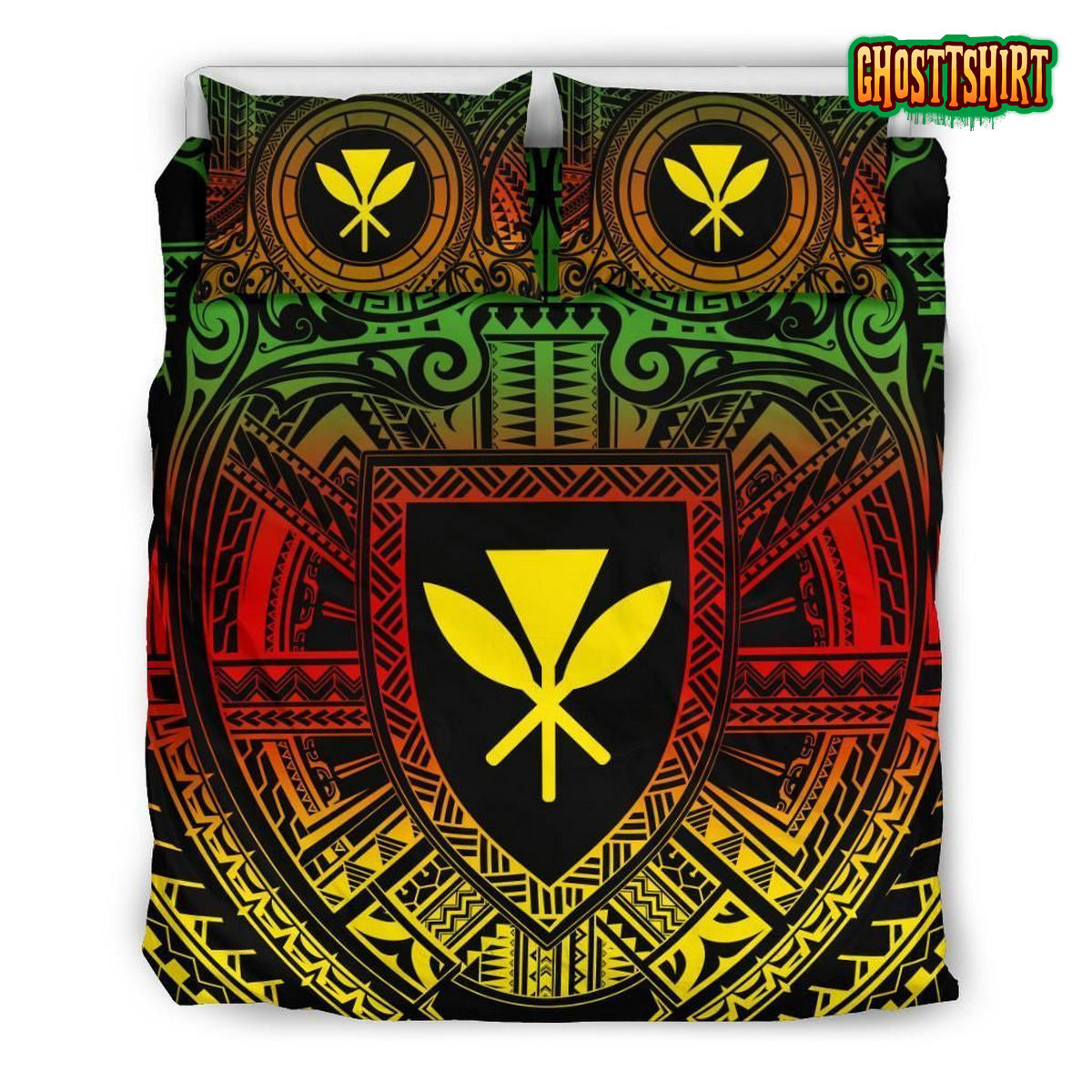 Alohawaii Hawaiian Kanaka Maoli Center Polynesian Bed Sheets Duvet Cover Bedding Set