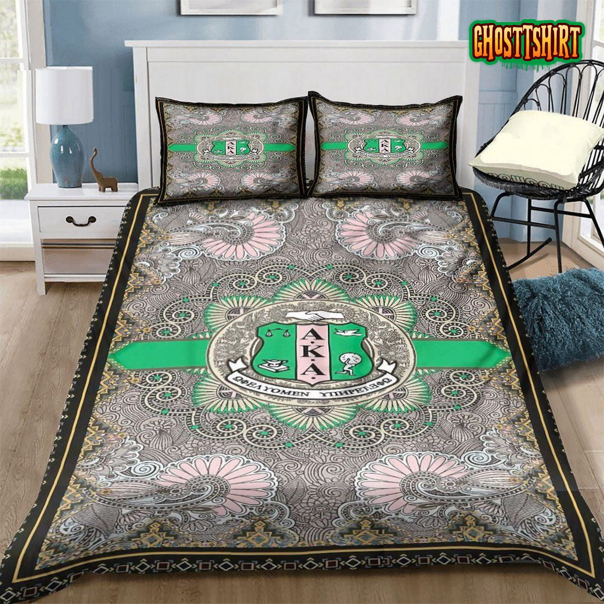 Alpha Kappa Alpha Logo Bedding Set