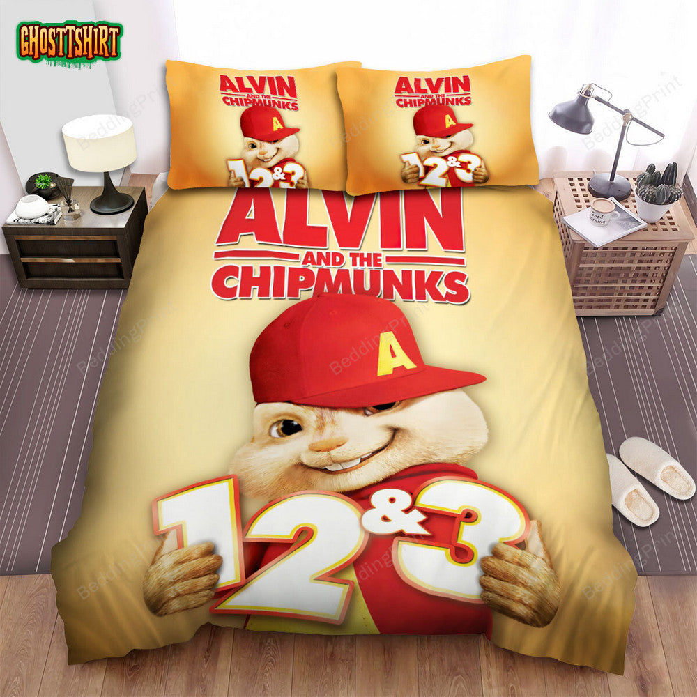 Alvin And The Chipmunks (2007) One Two And Three Movie Poster Bed Sheets Duvet Cover Bedding Set