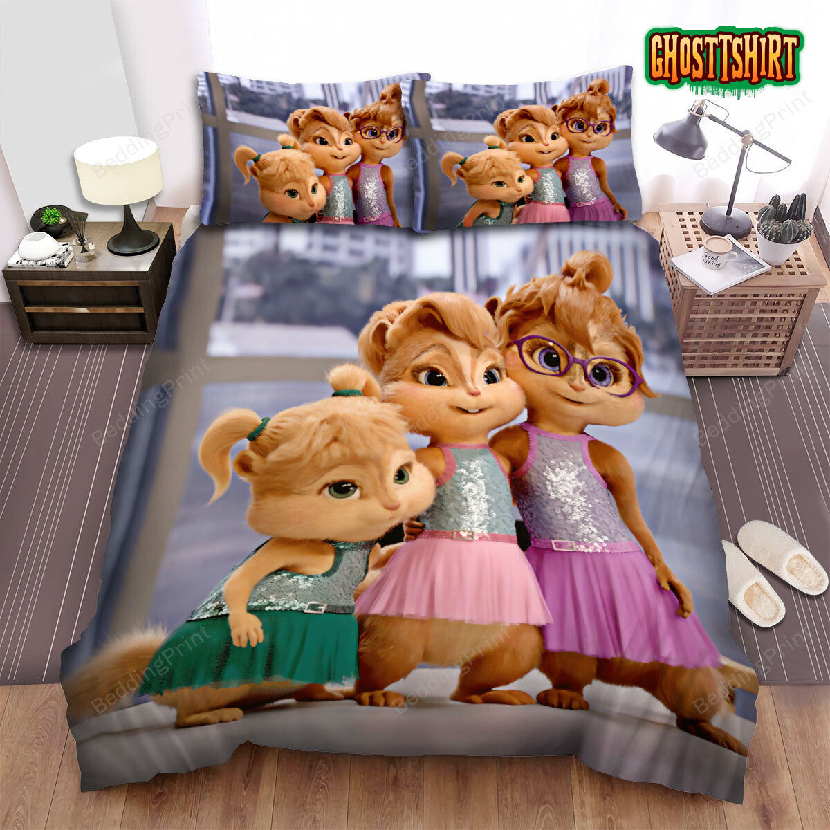 Alvin And The Chipmunks Three Beautiful Girls Bed Sheets Spread Duvet Cover Bedding Set