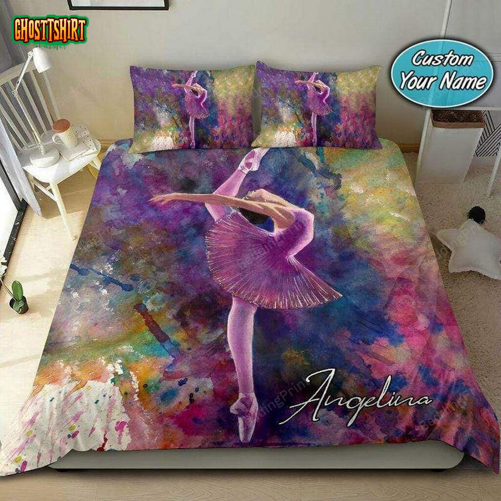 Amazing Art Ballerina Personalized Custom Name Duvet Cover Bedding Set
