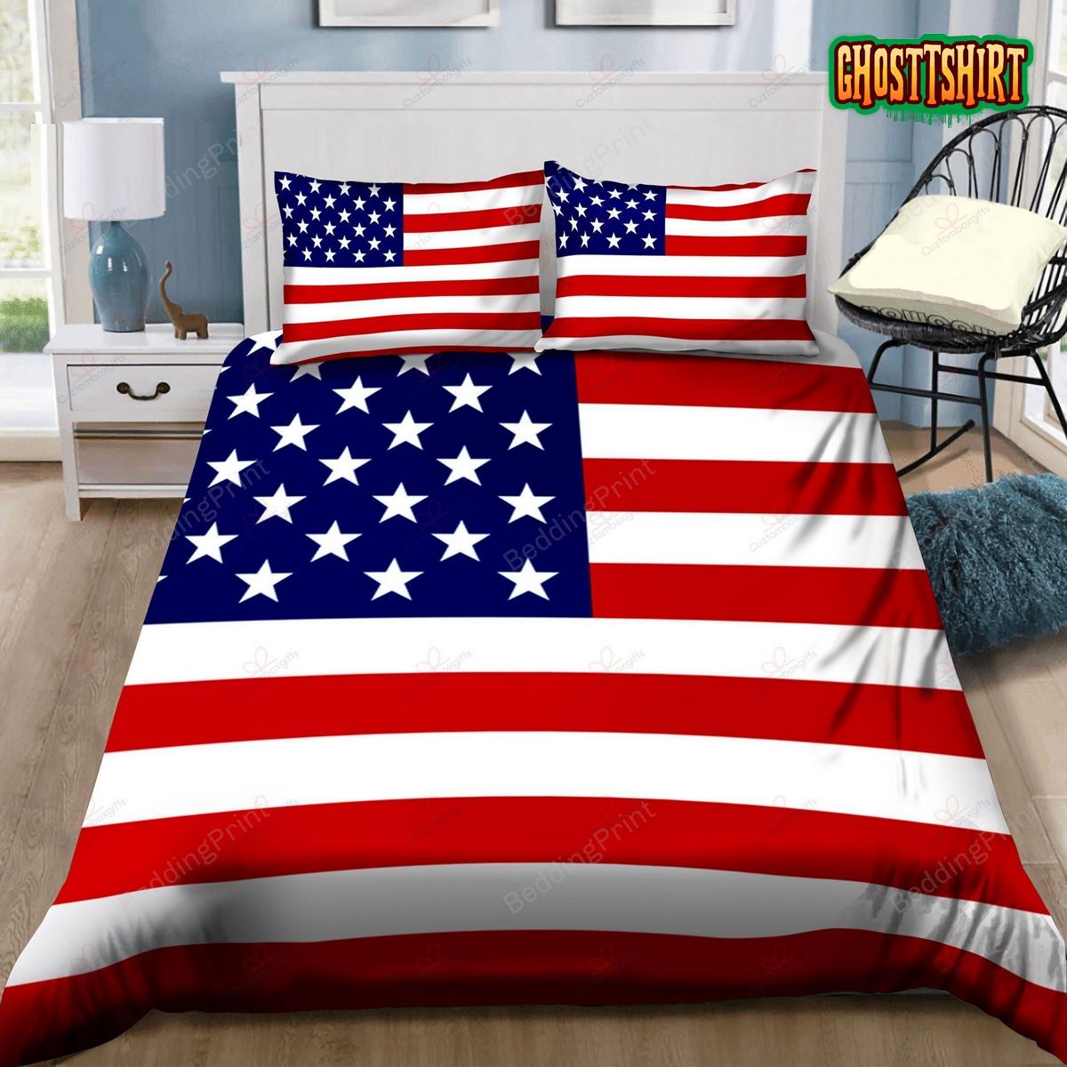 American Flag Bedding Set