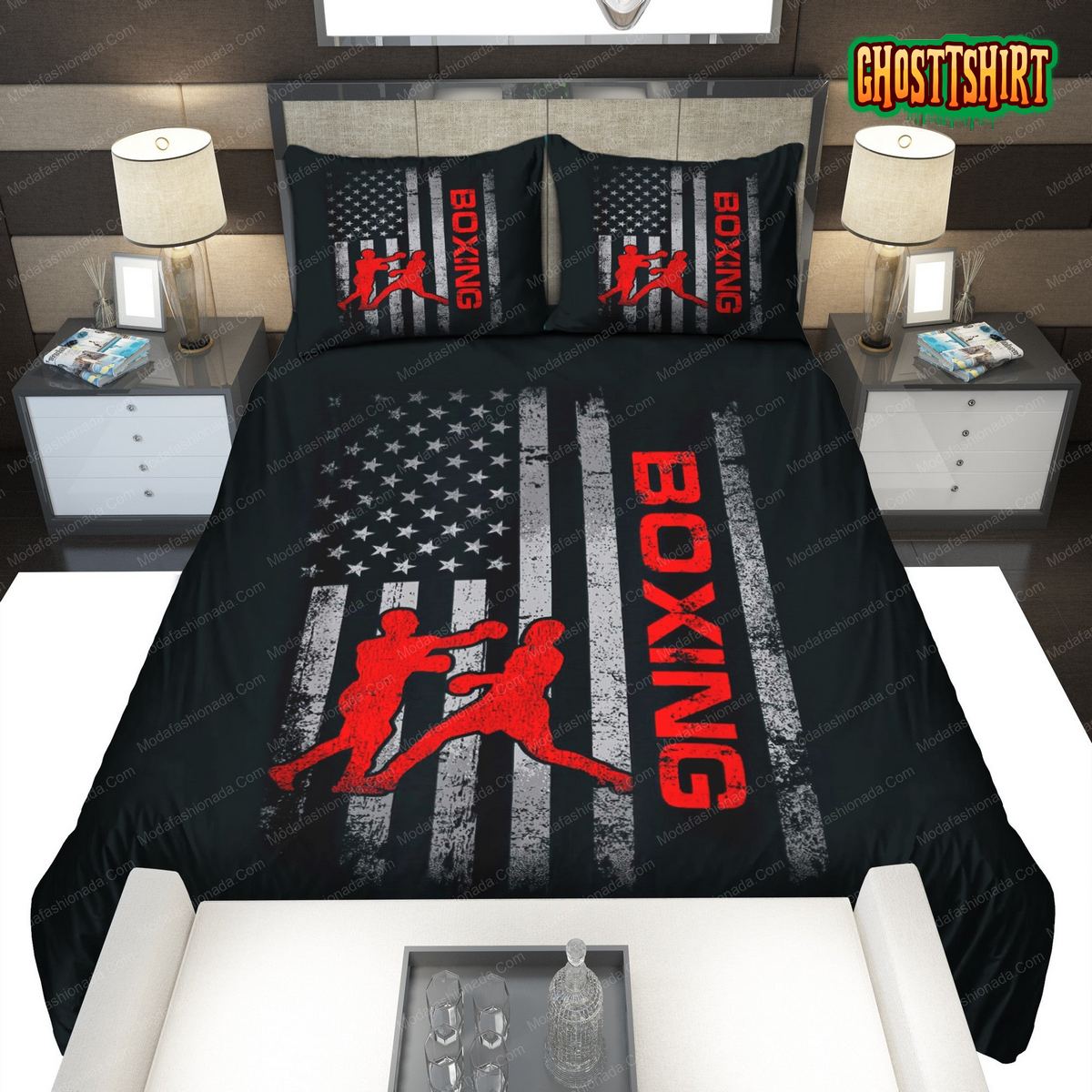 American Flag Boxing Patriotic Bedding Set