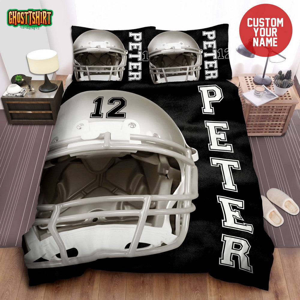 American Football Helmet Custom Duvet Cover Bedding Set