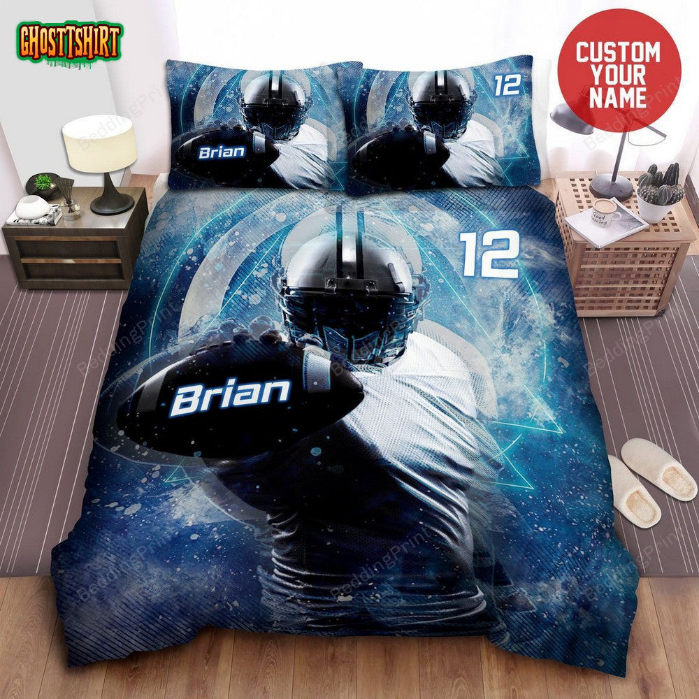 American Football Player Custom Name Duvet Cover Bedding Set