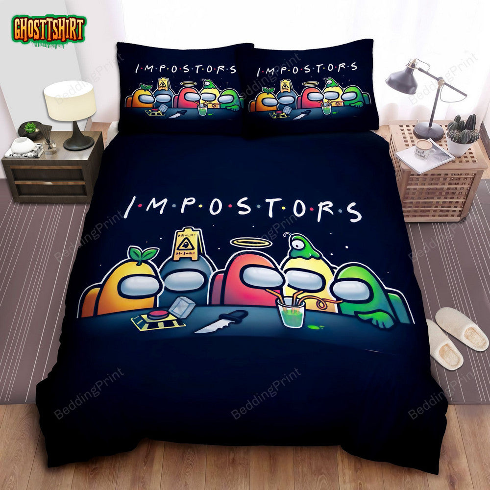 Among Us I.M.P.O.S.T.O.R.S Bed Sheets Duvet Cover Bedding Set