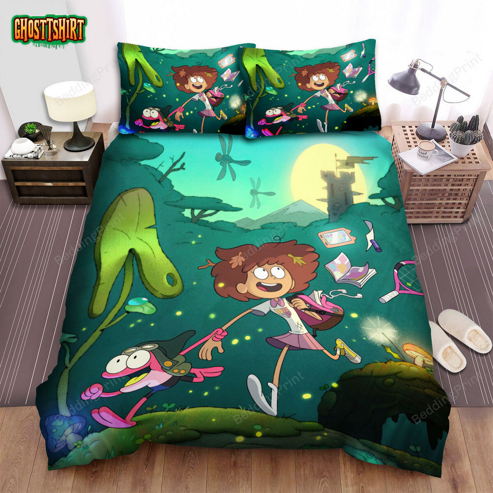 Amphibia (2019) Movie Poster Theme Bed Sheets Duvet Cover Bedding Set