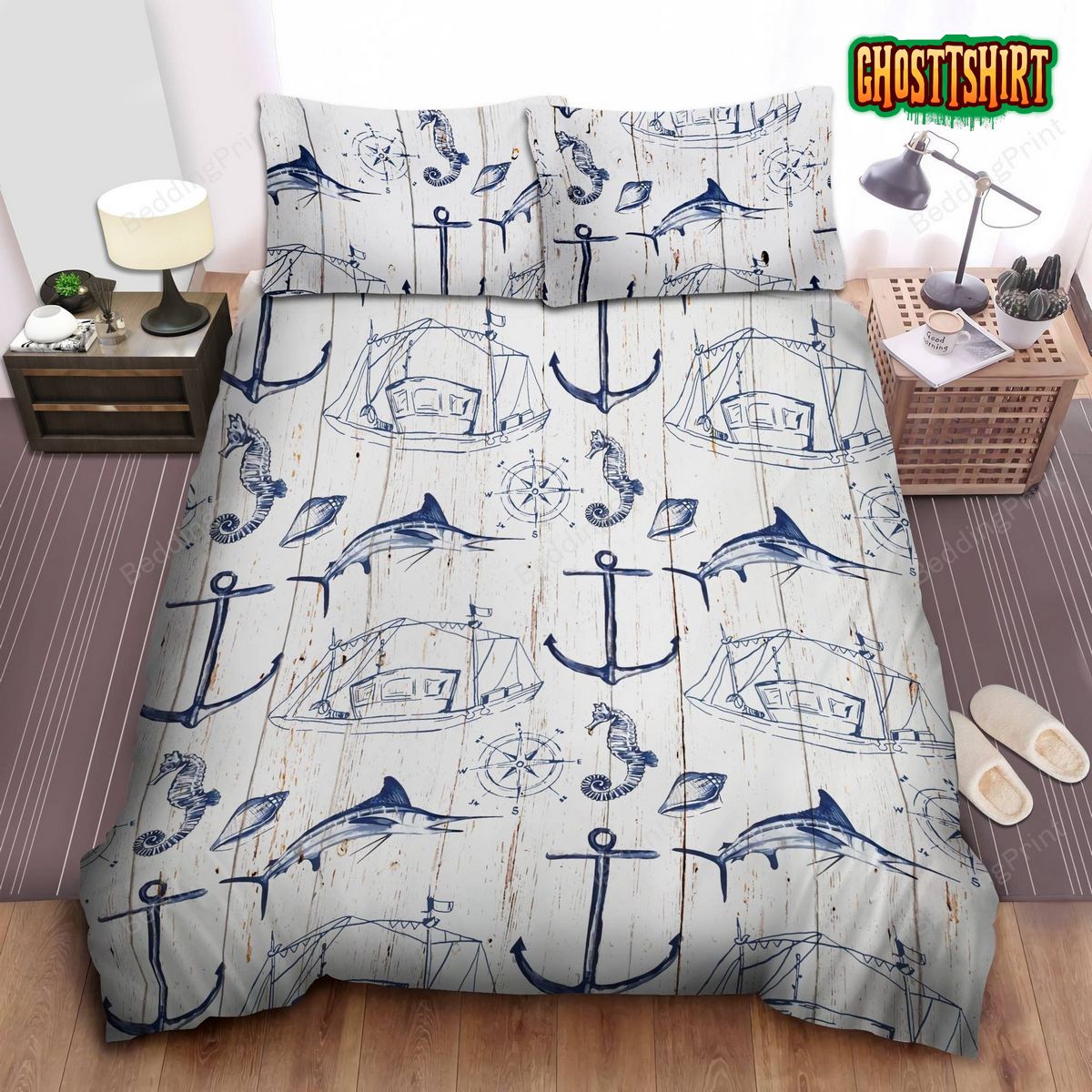 Anchor Ocean Bed Sheets Duvet Cover Bedding Set