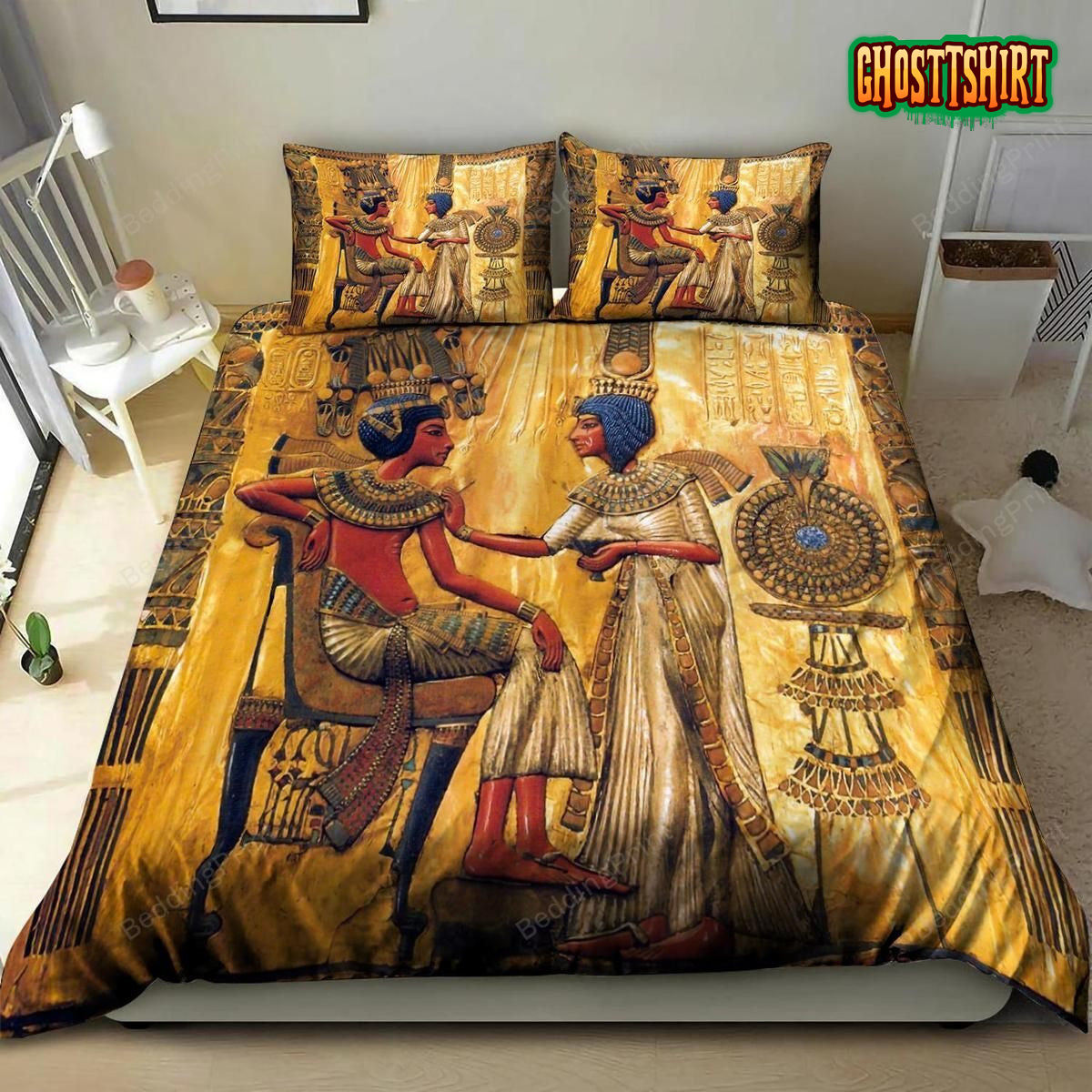 Ancient Egypt Gold Duvet Cover Bedding Set