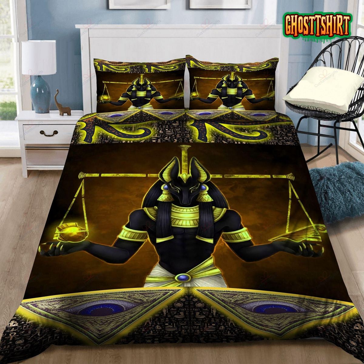 Ancient Egyptian Gods Bed Sheets Duvet Cover Bedding Set