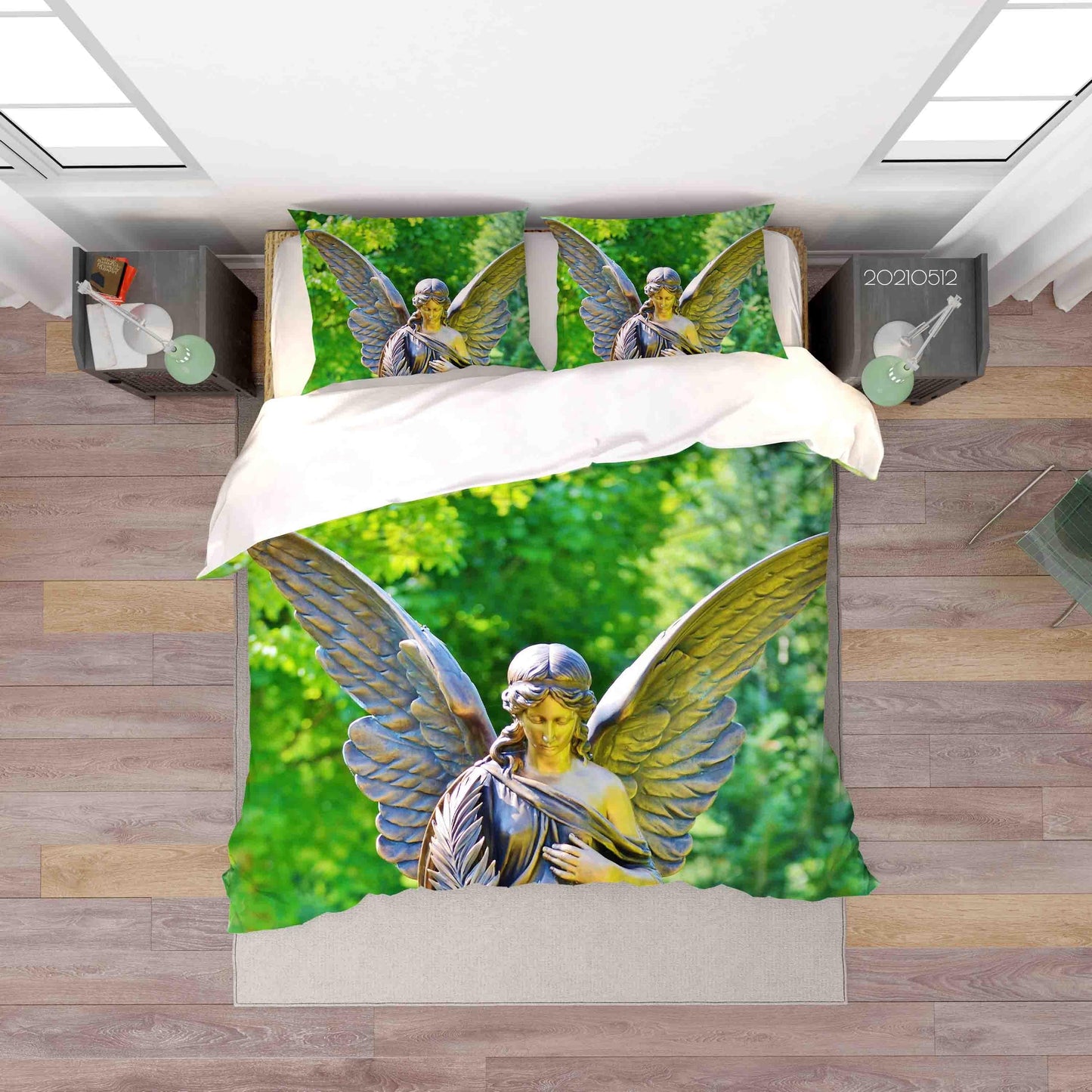 3D Art Angel Sculpture Quilt Cover Set Bedding Set Duvet Cover Pillowcases 197