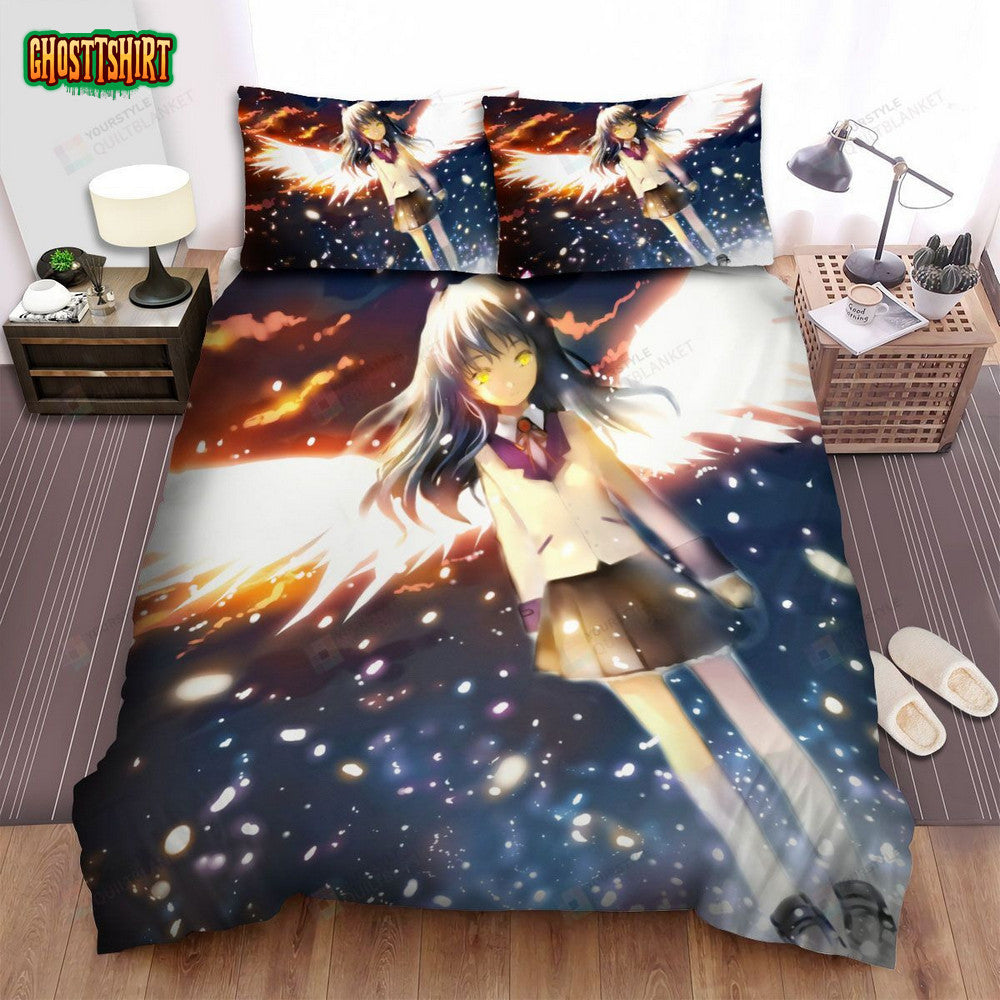 Angel Beats! Angel Anime Bed Sheets Spread Comforter Duvet Cover Bedding Set