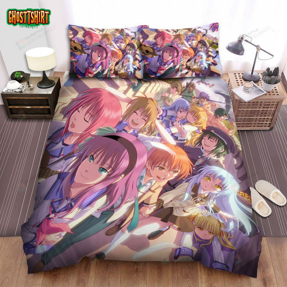 Angel Beats! Characters Bed Sheets Spread Comforter Duvet Cover Bedding Set
