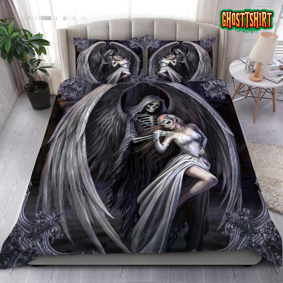 Angel Demon Skull Art Bed Sheets Duvet Cover Bedding Set