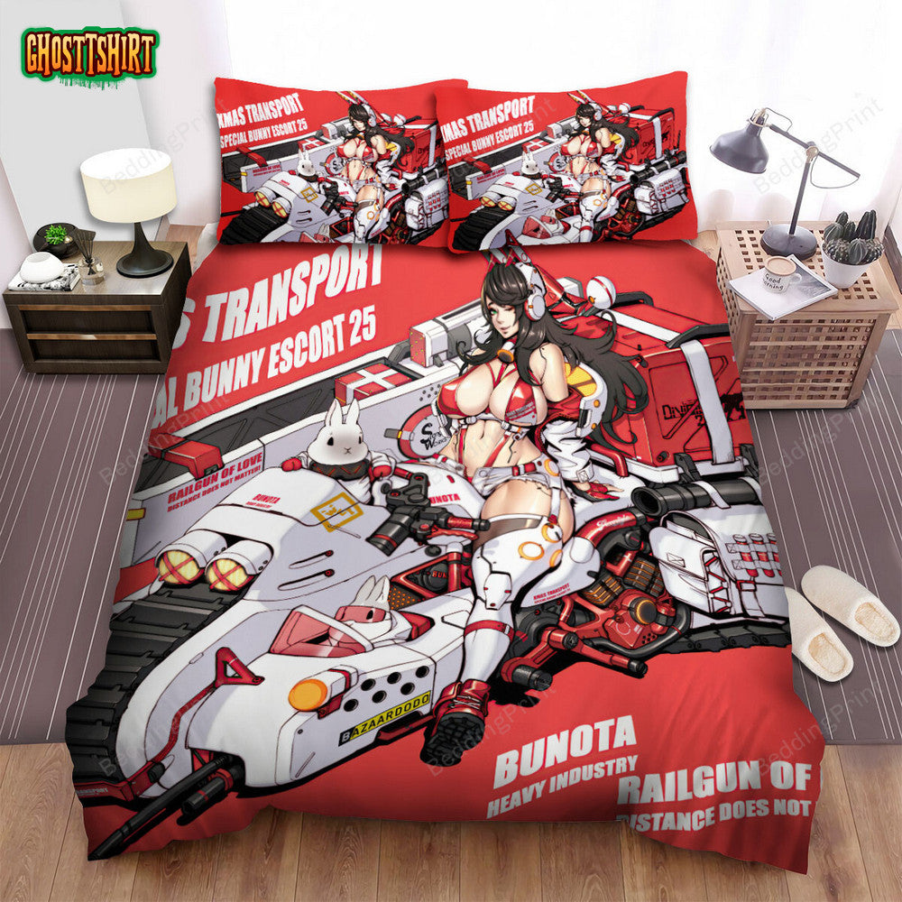 Anime Biker Girl On Xmas Special Bunny Escort 25 Bed Sheets Spread Duvet Cover Bedding Set