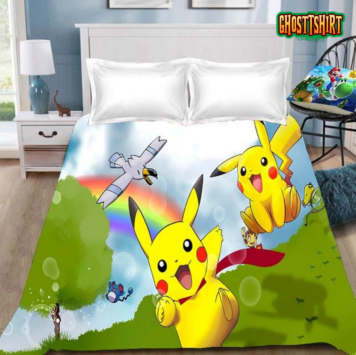 Anime Cartoon Pokemon Pikachu Children Bedding Set