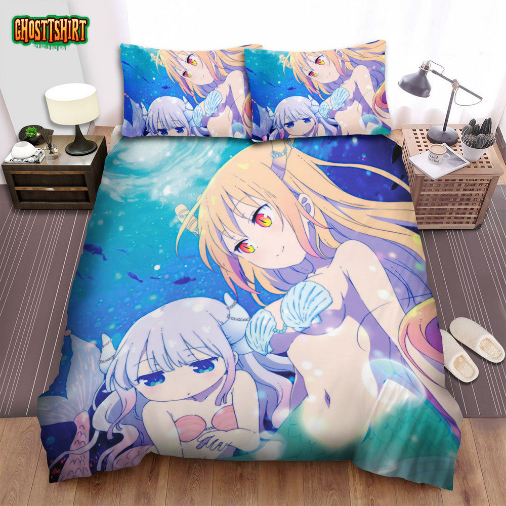 Anime Mermaid Sisters Bed Sheets Spread Duvet Cover Bedding Set