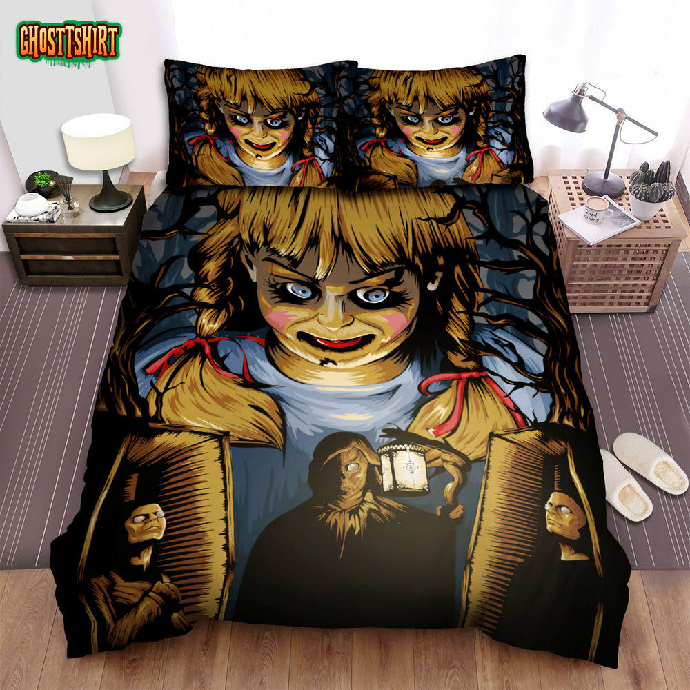 Annabelle Comes Home Movie Angry Photo Bed Sheets Spread Comforter Duvet Cover Bedding Set