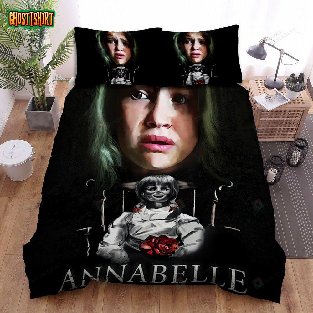 Annabelle Creation Movie Fear Image Bed Sheets Spread Comforter Duvet Cover Bedding Set