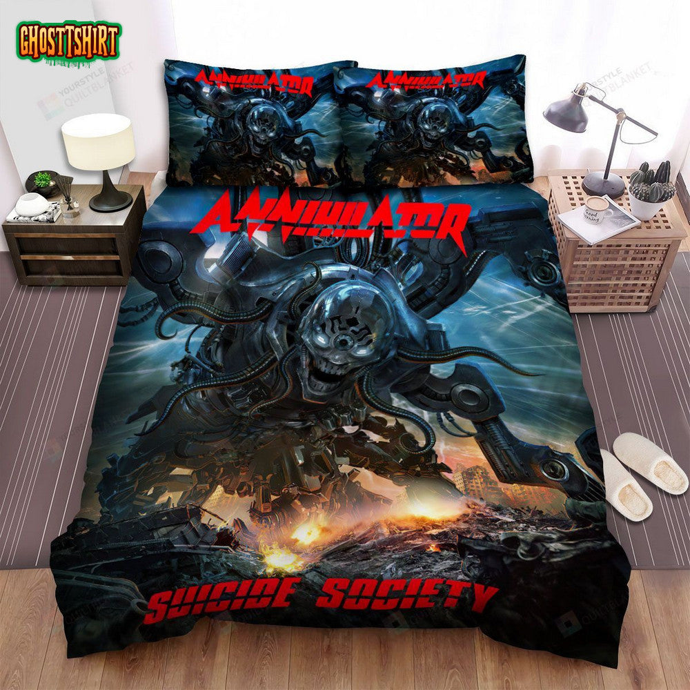 Annihilator Band Suicide Society Bed Sheets Spread Comforter Duvet Cover Bedding Set