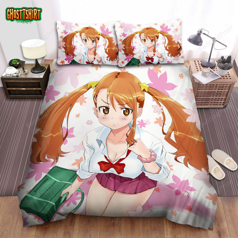 Anohana Naruko Anjou & Falling Flowers Poster Bed Sheets Spread Duvet Cover Bedding Set