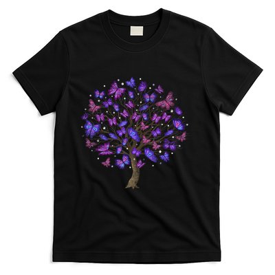 Animal Purple Butterflies Tree Nature Butterfly T-Shirt