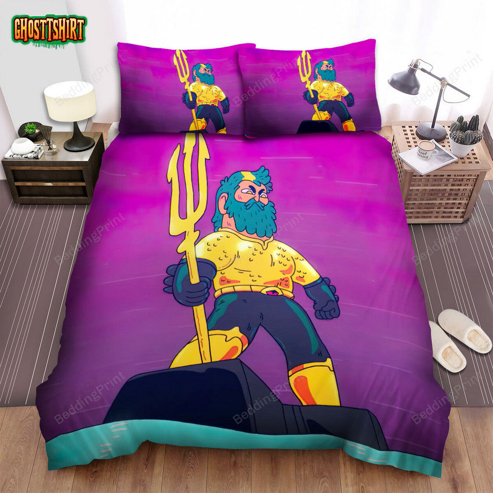Aquaman King Of Atlantis (2021) Trident Movie Poster Bed Sheets Duvet Cover Bedding Set